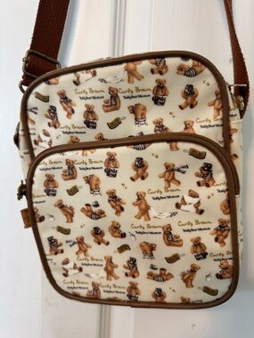 Teddy Bear Print Crossbody Bag - Brown & Cream by Teddy bear museum in Korea
